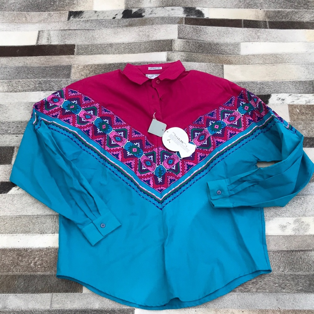 Side Saddle western rodeo back horse racing shirt